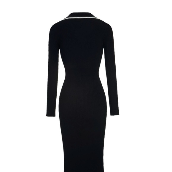 Commense Black Long Sleeve Dress with Gold Buttons - Picture 3 of 4